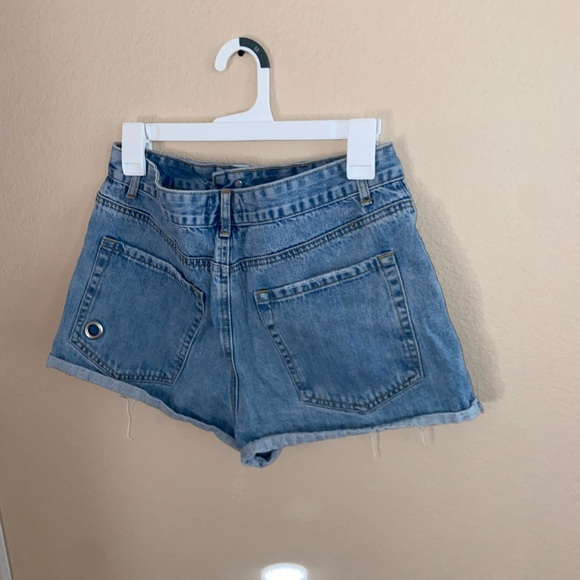 y2k blue denim shorts distressed vintage Forever 21 cute summer hipster bottoms - Picture 7 of 7